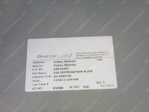 SH-0090-00 | GAS DIST. PLATE, 0020-33785, AMT-C3C - Image 2