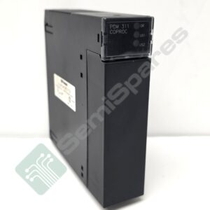 Black rectangular electronic module with a clear front panel labeled PCM 311 COPROC and three status dots (OK, US1, US2) on the right
