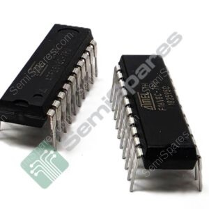 Two black DIP integrated circuit chips with rows of metal pins on a white background (watermark visible)