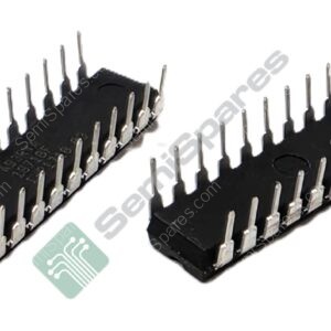 Two black DIP IC sockets with rows of metal pins viewed from above.
