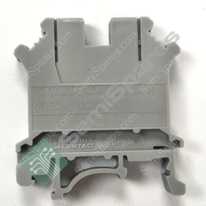 Close-up of a gray plastic electrical switch/contactor with 'Type UK10' stamped on the side.