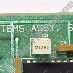 Green printed circuit board labeled FUSION SYSTEMS ASSY with a SN74LS04N IC and small rectangular resistors and capacitors visible; likely a control board component image.