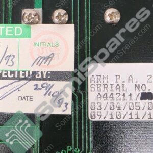 Close-up of a PCB with a green 'TESTED' label showing date 30/03/03 and initials.