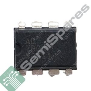 Close-up of a small black rectangular electronic relay with four silver terminal tabs on top.