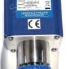 Blue industrial actuator with label reading GRANVILLE-PHILLIPS BROOKS AUTOMATION and CE mark.