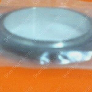 Circular black rubber O-ring inside a small clear plastic bag on an orange surface, likely a gasket or seal product.