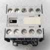 Close-up of a Siemens relay/terminal block showing screw terminals labeled 13NO, 21NC, 31NC, 43NO and 120V 60Hz supply.