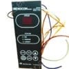Microcon cycle controller panel with display, status/program indicators, and multiple colored wires attached.