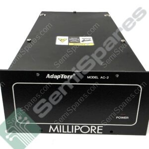 Black rectangular electronic device box with AdapTorR branding and Model AC-2 visible on the front panel, and a caution sticker on the top surface.