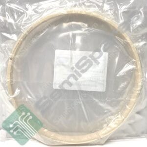 Beige circular hoop sealed in clear plastic packaging with a teal label featuring a circuit-like design.