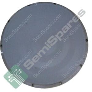 Round gray circular lid with bolts around the edge (equipment cover)
