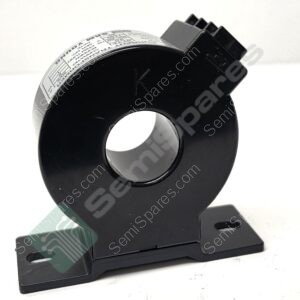 Close-up of a black plastic tape dispenser with a roll of tape and a serrated cutting edge at the top.