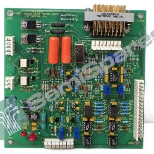 Green printed circuit board densely populated with resistors, capacitors, transistors, white connectors, and a gold-finger edge connector.