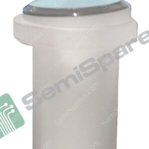 Close-up of a white plastic bottle with a light blue cap visible at the top edge.